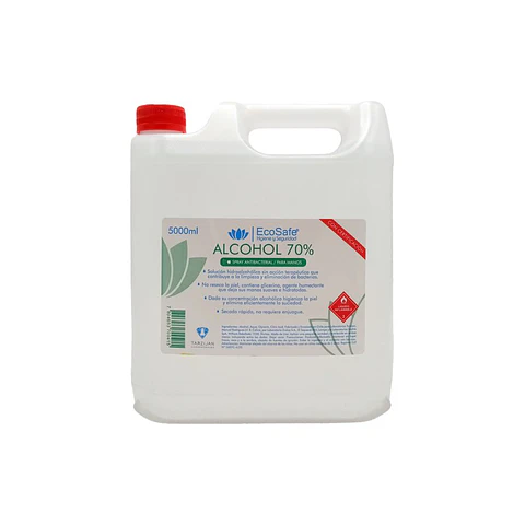 Alcohol Liquido Al 70% Ecosafe. 5 Litros. 