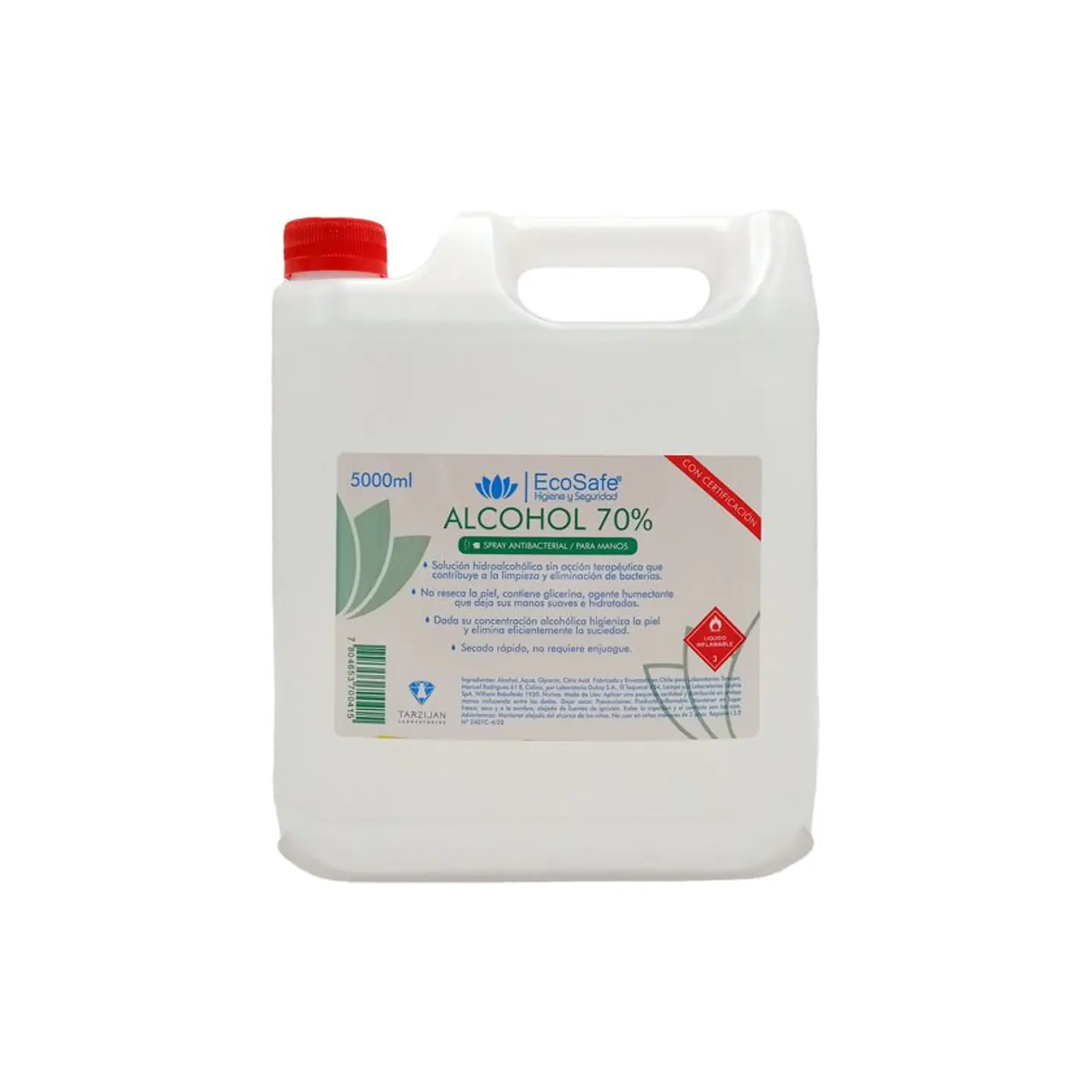 Alcohol Liquido Al 70% Ecosafe. 5 Litros.  1