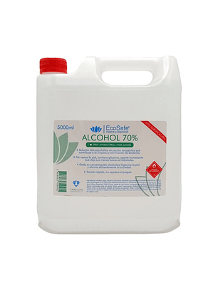 Alcohol Liquido Al 70% Ecosafe. 5 Litros. 