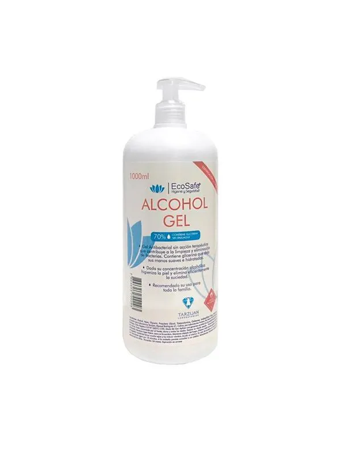 Alcohol Gel Ecosafe. 1 Litro.  1