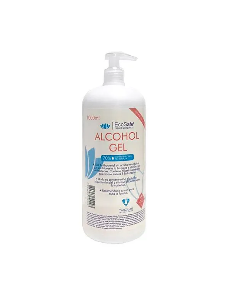 Alcohol Gel Ecosafe. 1 Litro.  1