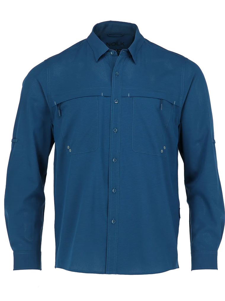 CAMISA SANTORINI HOMBRE  COLOR AZUL REY/ BEIGE 3