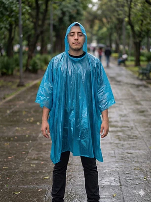 Poncho de emergencia Biodegradable azul Alaska.