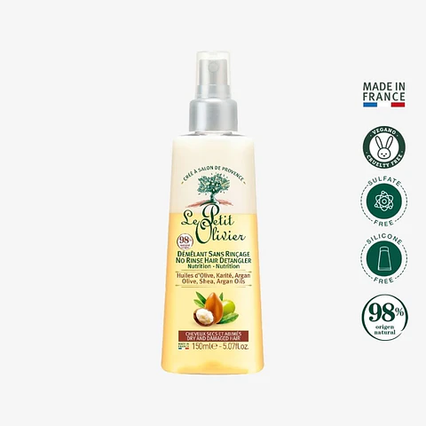Desenredante bifásico para cabello seco y dañado 150 ml. Le Petit Olivier 