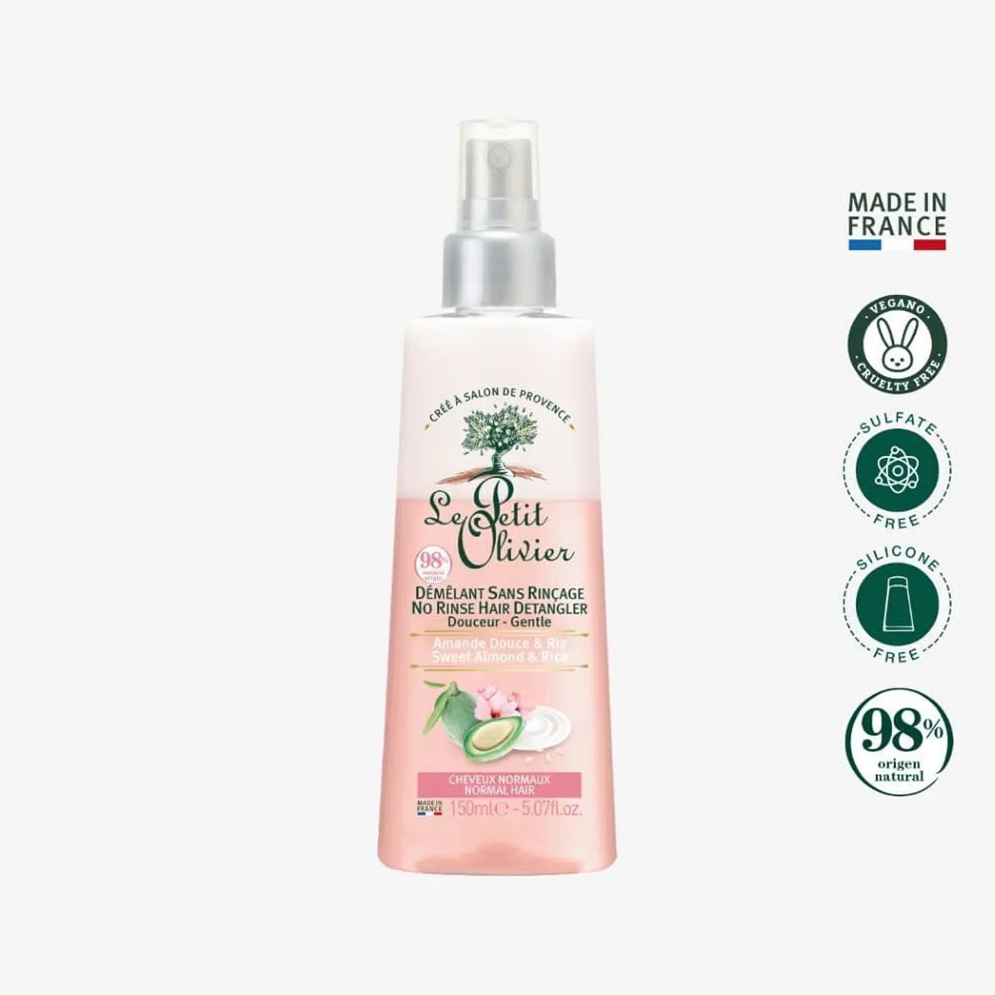Desenredante bifásico cabello normal 150 ml. Le Petit Olivier 1
