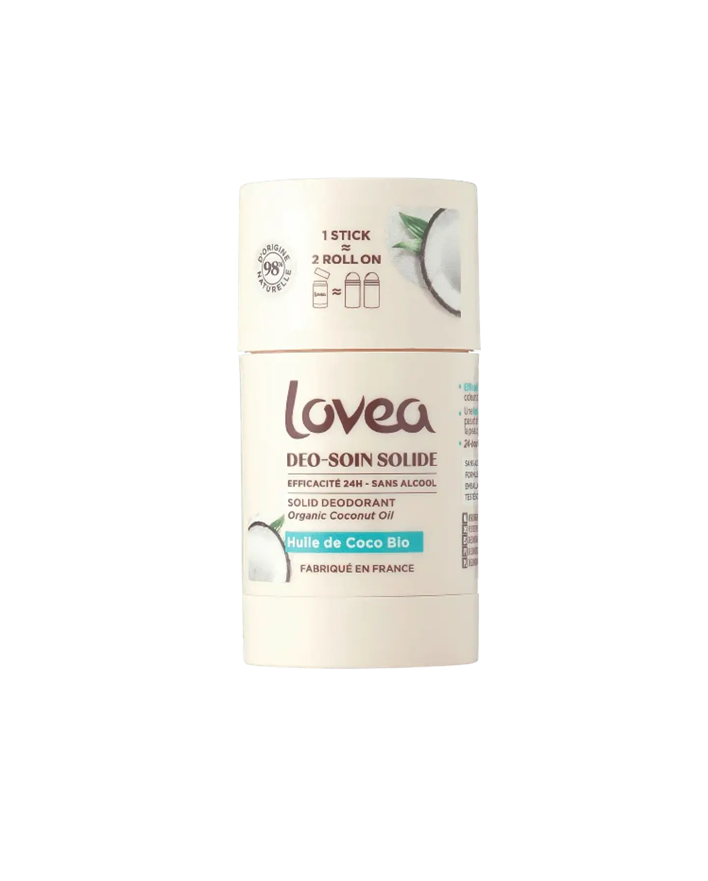 Desodorante solido con aceite de coco exótico 50 gr. LOVEA 1