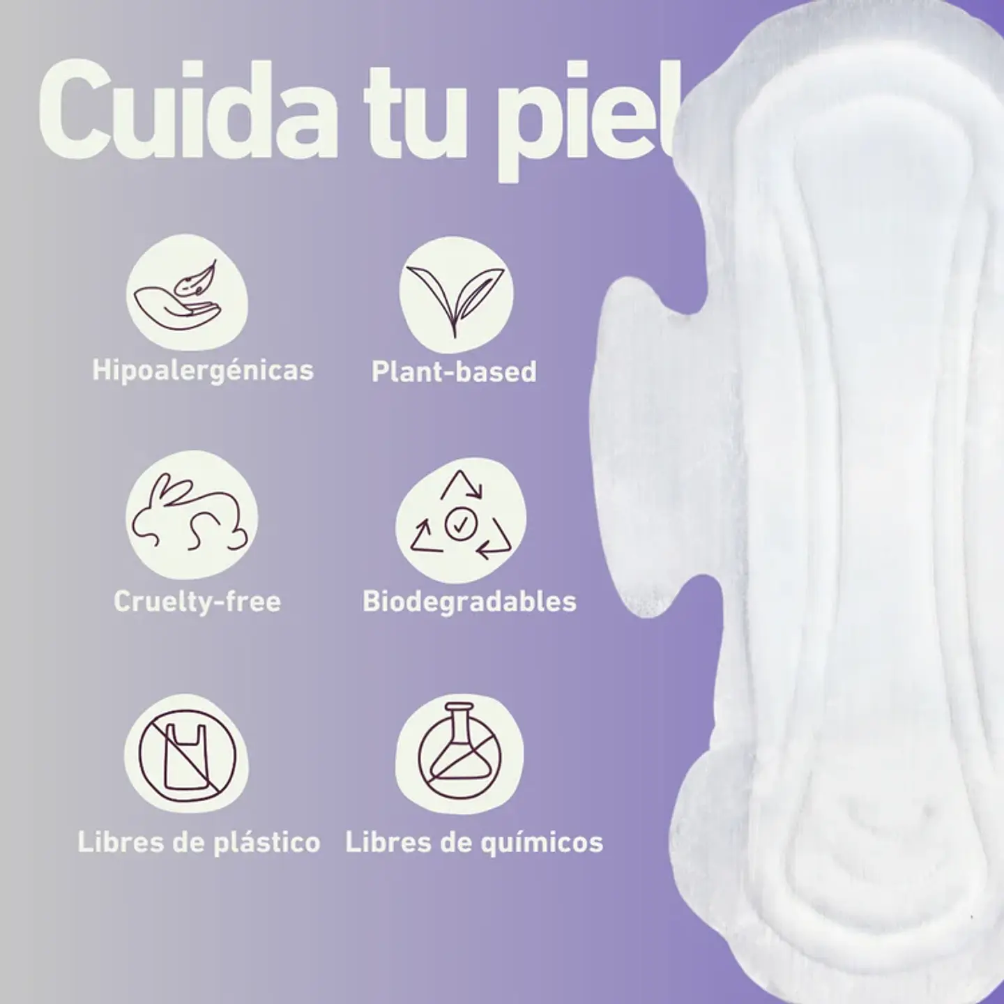 Toalla Nocturna Tela Suave Biodegradable 10u 4