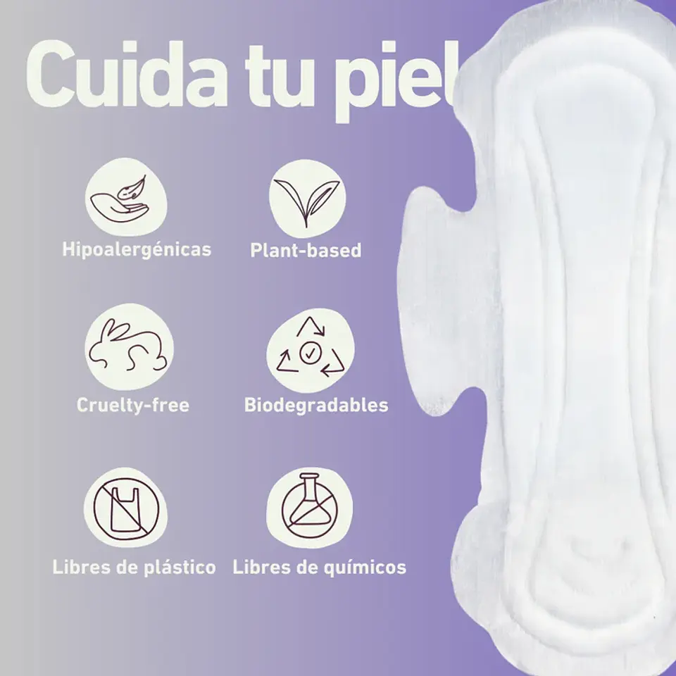 Toalla Nocturna Tela Suave Biodegradable 10u 4