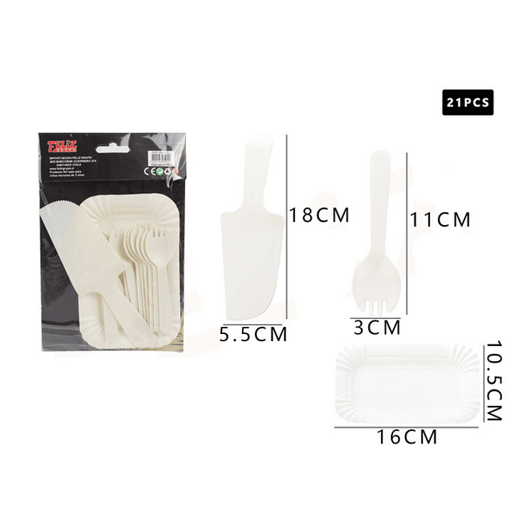 Cubiertos Blanco 21 pcs 1