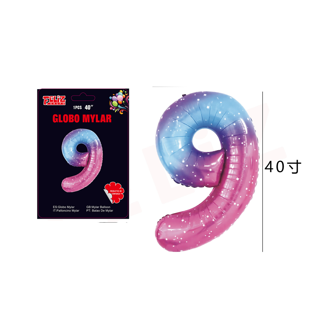 Globo Número 9 Degrade Universo 1