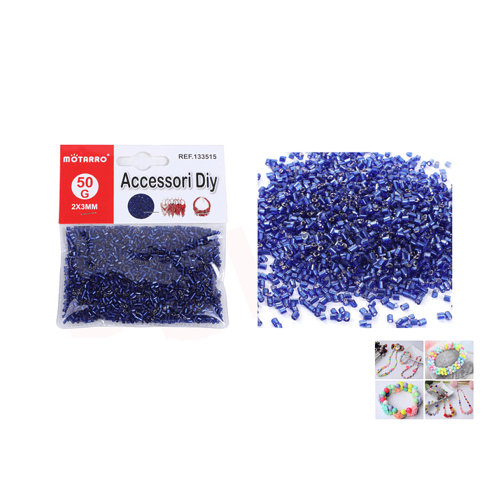 Mostacillas Azul 2x3mm 50g 1