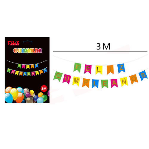 Guirnalda Feliz Cumpleaños De Colores 3M