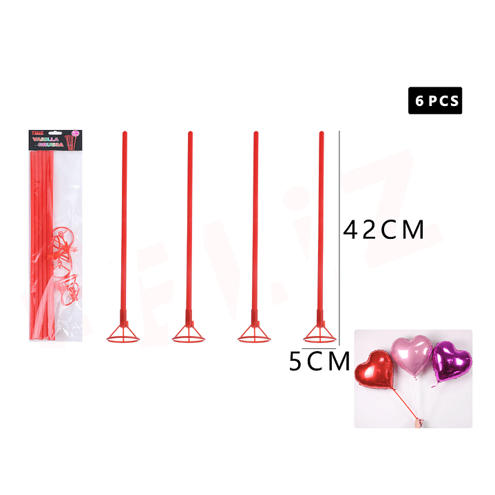 Varilla De Globo Rojo 6 pcs 1