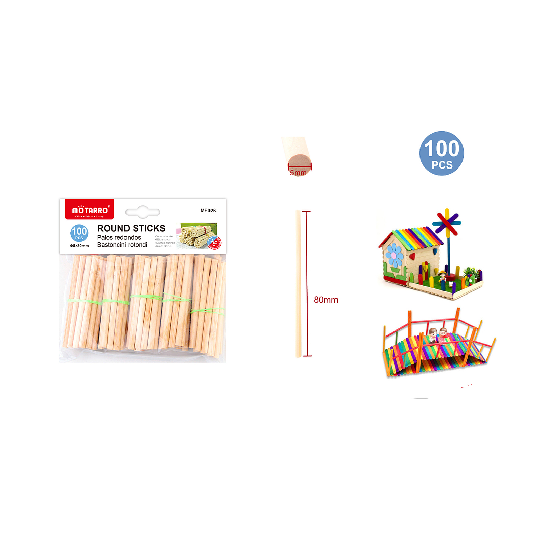 Palos De Madera 80 Mm 100 Pcs 1