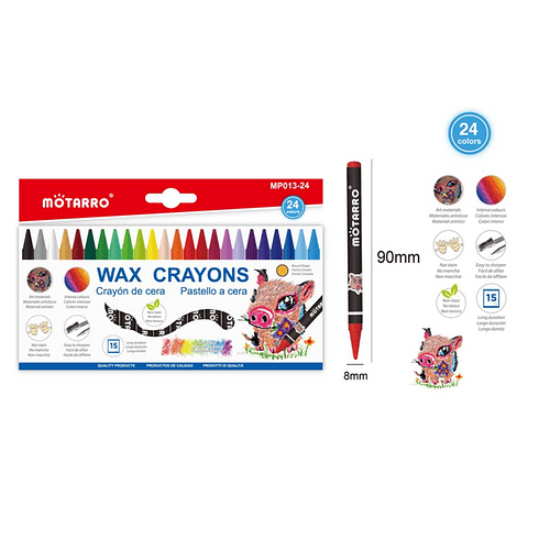 Crayones De Cera 24 Color