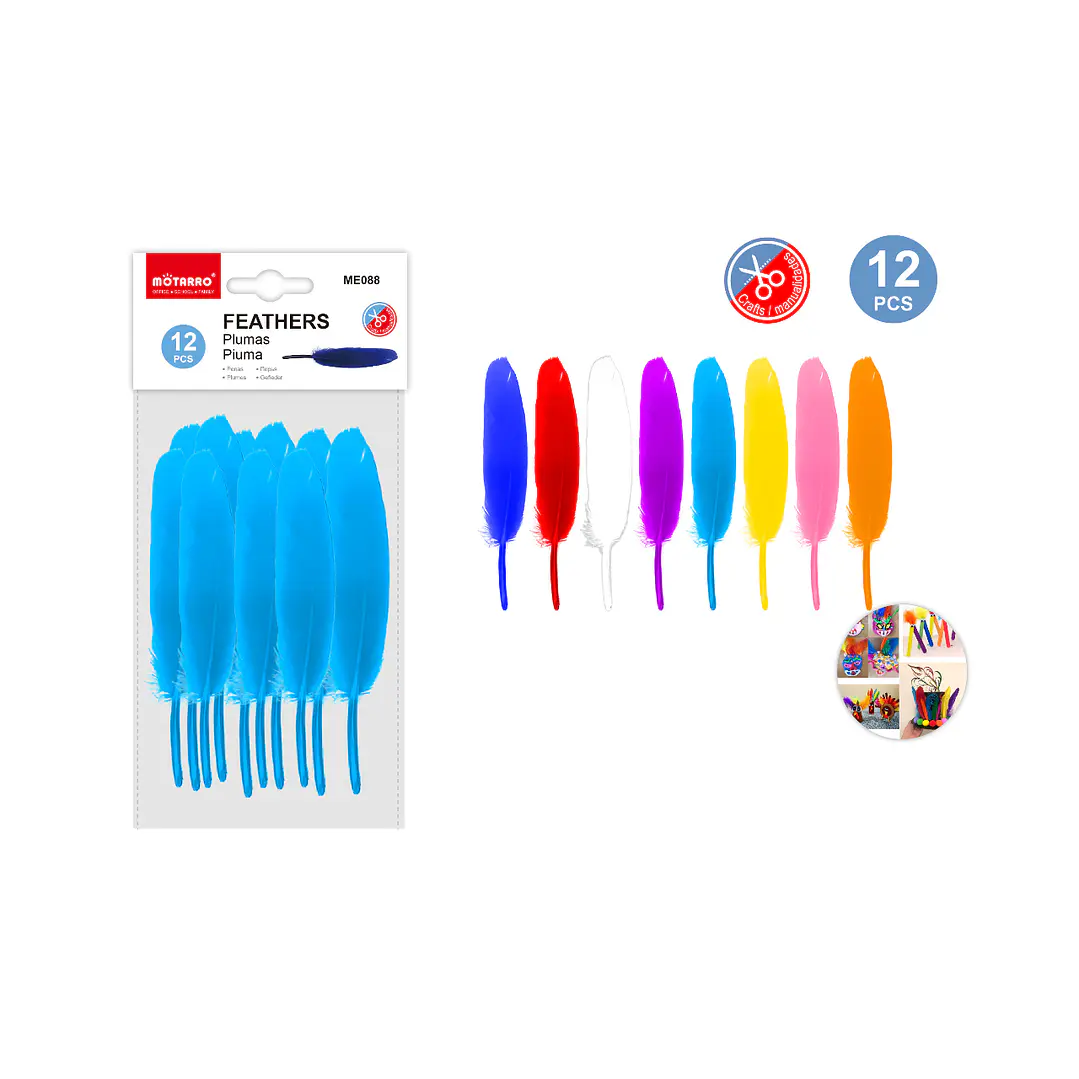 Plumas decorativas Unicolor 12 pcs 1