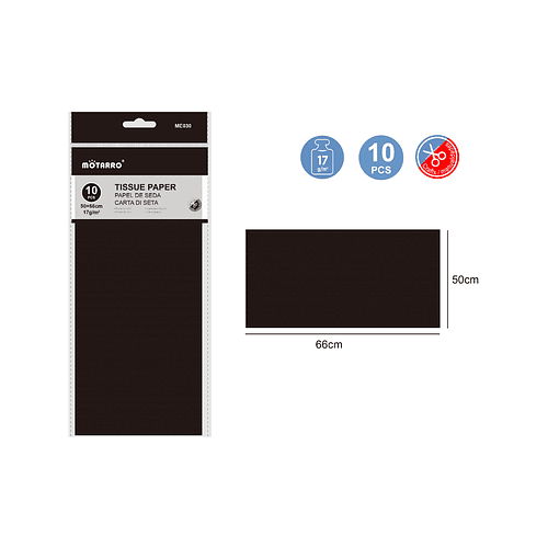 Papel de Seda Negro 10 pcs