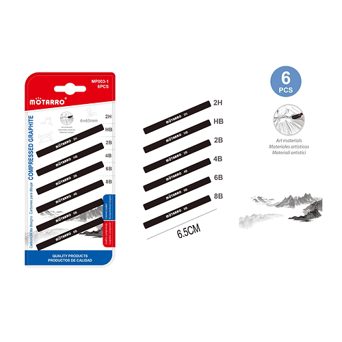 Carbones Para Dibujar 6 Pcs