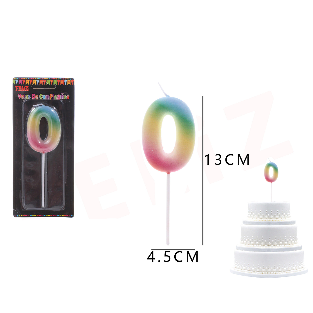 Velas de Numeros 0 degradados 1