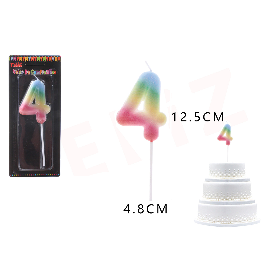 Velas de Numeros 4 degradados 1
