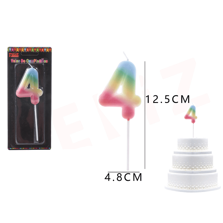 Velas de Numeros 4 degradados 1