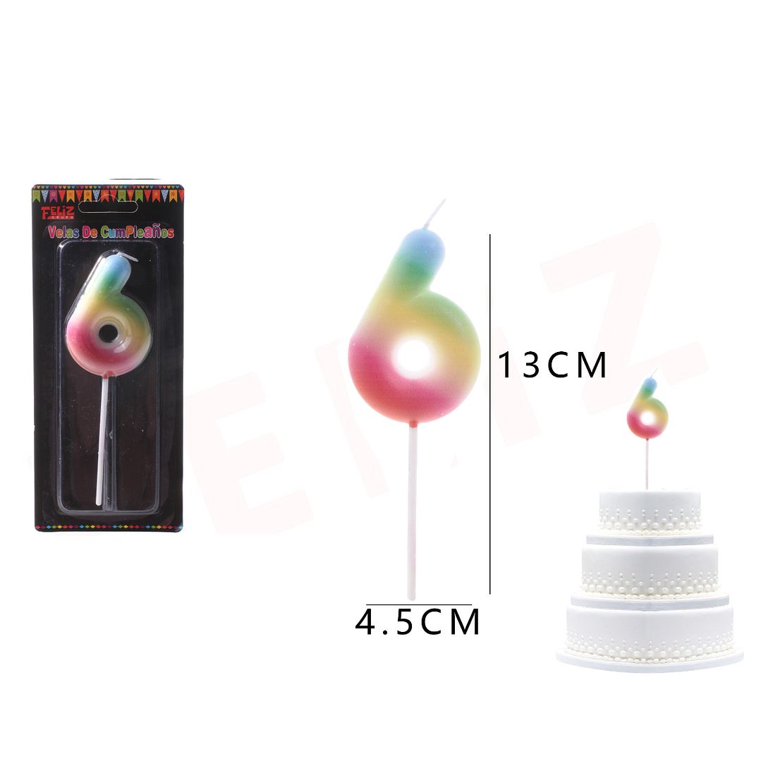 Velas de Numeros 6 degradados 1
