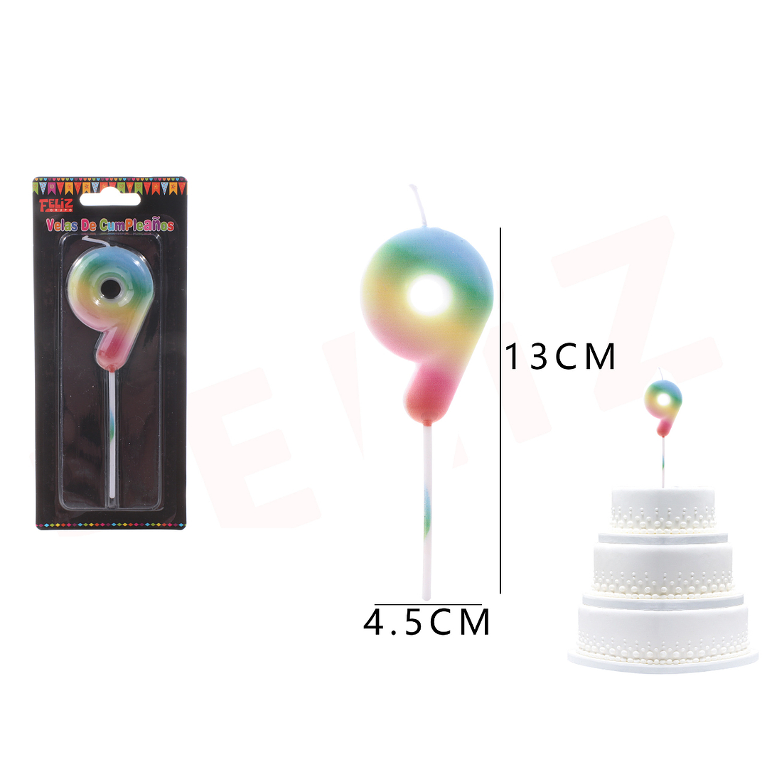Velas de Numeros 9 degradados 1