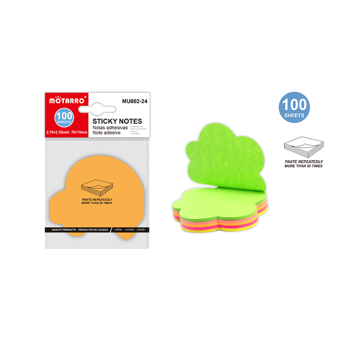 Notas Adhesivas forma de auto 100 hojas 1