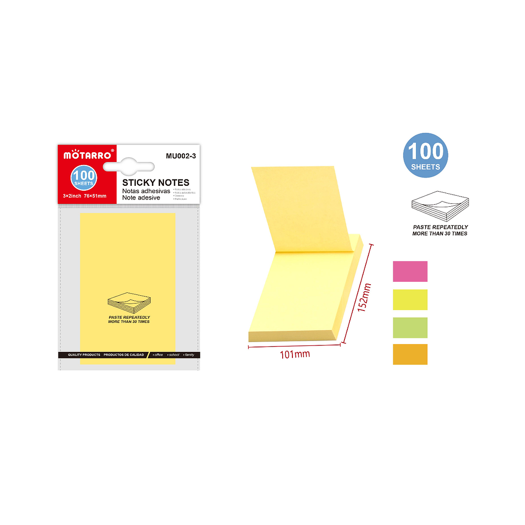Notas Adhesivas Amarilla 10x15 cm 100 hojas 1