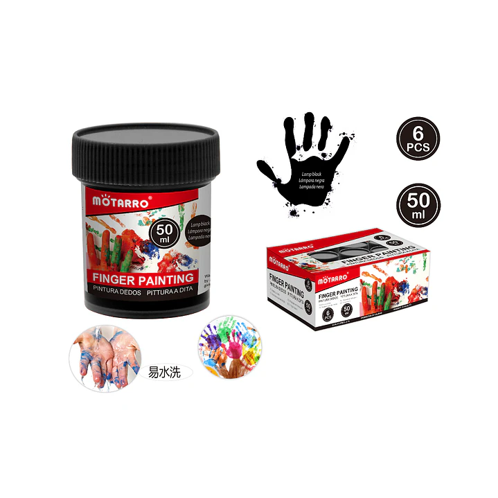 Pintura Negra Para Los dedos 50ml 6pcs 1