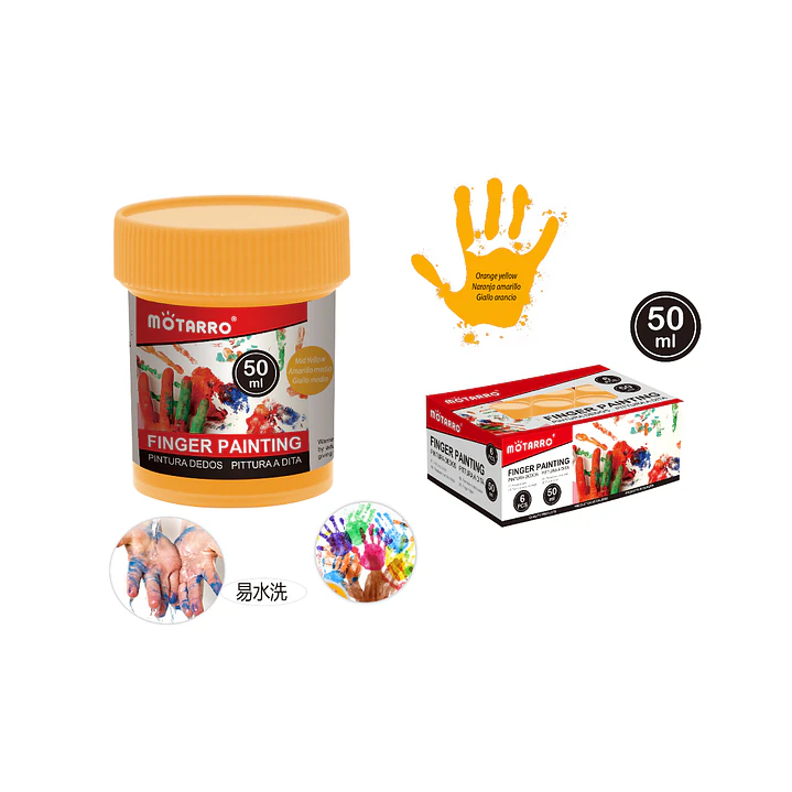 Pintura Naranja Para dedos 50ml 6pcs 1