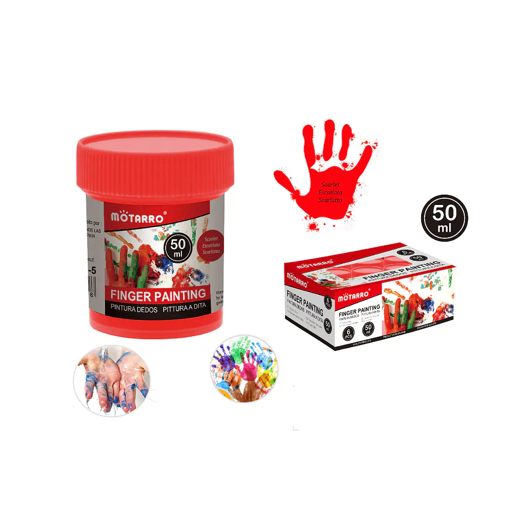 Pintura Roja Para dedos 50ml 6pcs 1