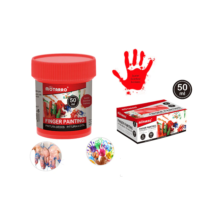 Pintura Roja Para dedos 50ml 6pcs 1