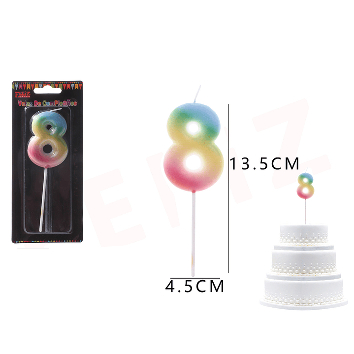 Velas de Numeros 8 degradados 1