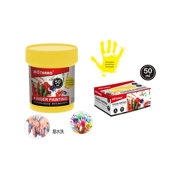 Pintura Amarilla Para Los dedos 50ml 6pcs 1