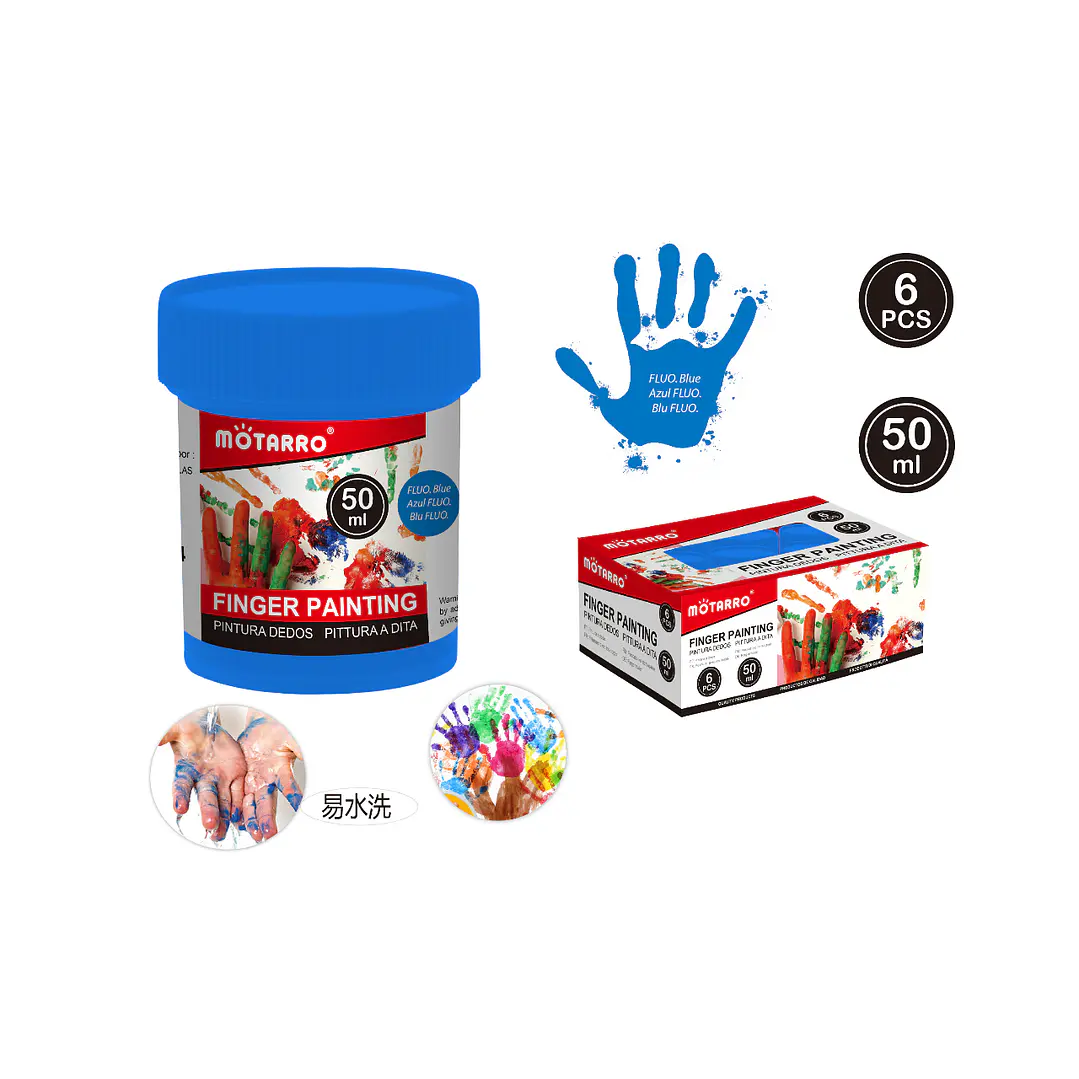 Pintura Azul Fuor de dedos 50ml 6pcs 1