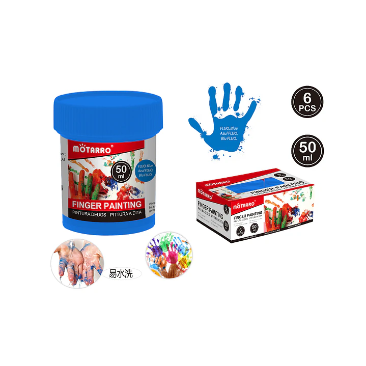 Pintura Azul Fuor de dedos 50ml 6pcs 1