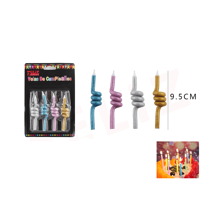 Vela Espiral Cumpleaños Multicolor 1