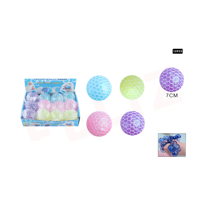 Set Pelotas Anti Estrés 7 cm Unicolor 12 pcs 1