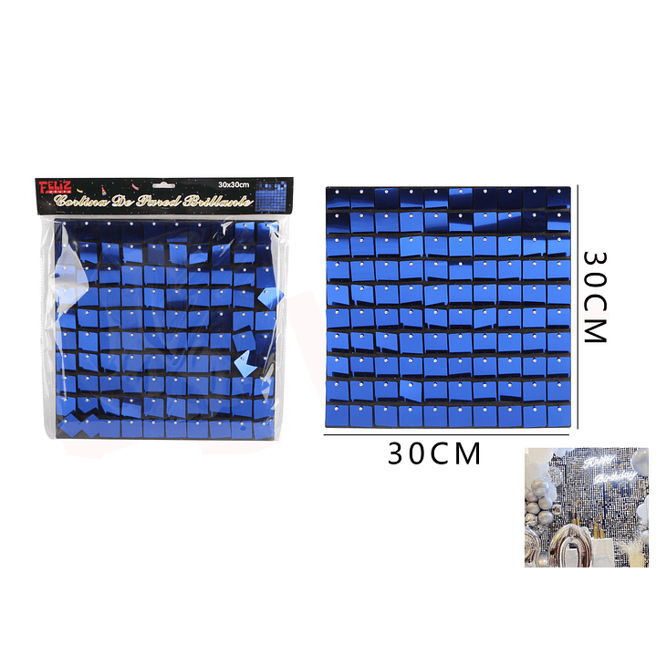 Shimmer de Pared Brillante Azul 30*30Cm 1