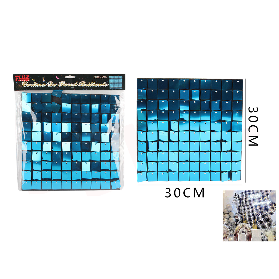 Shimmer de Pared Brillante Celeste 30*30Cm 1