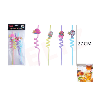 Bombilla con diseño Candy 4pcs