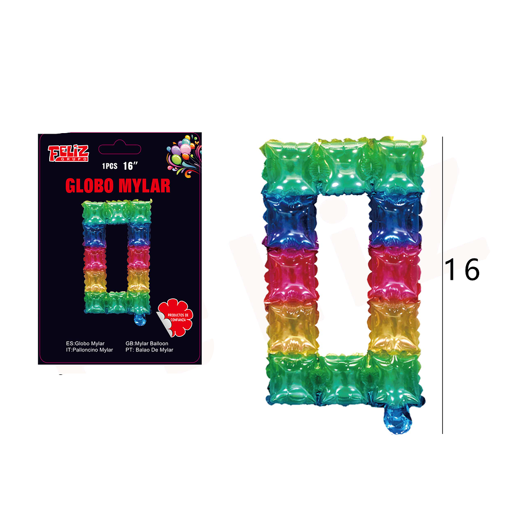 Globo Número 0 Multicolor 1