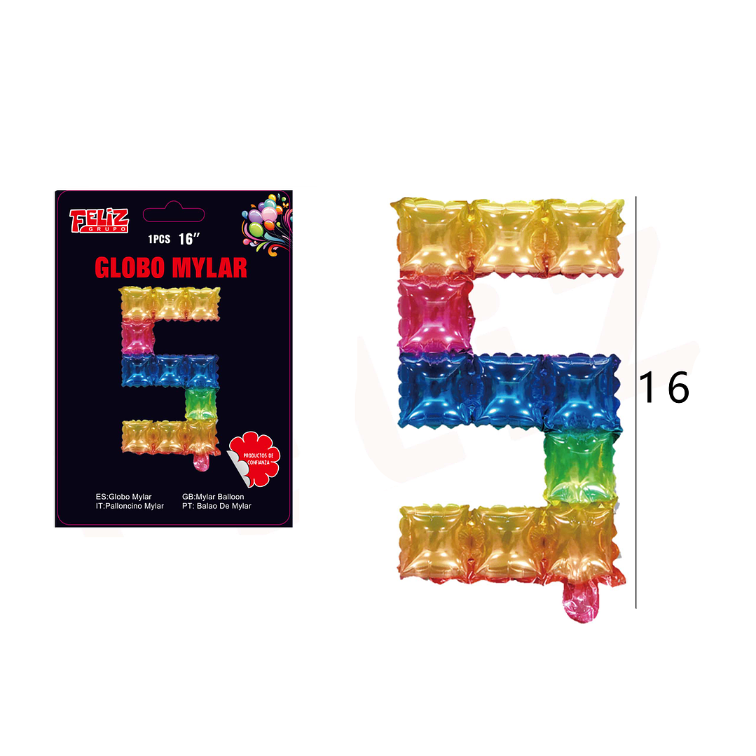 Globo Número 5 Multicolor 1