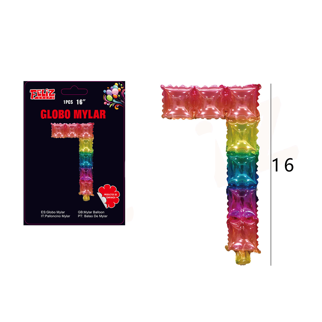 Globo Número 7 Multicolor 1