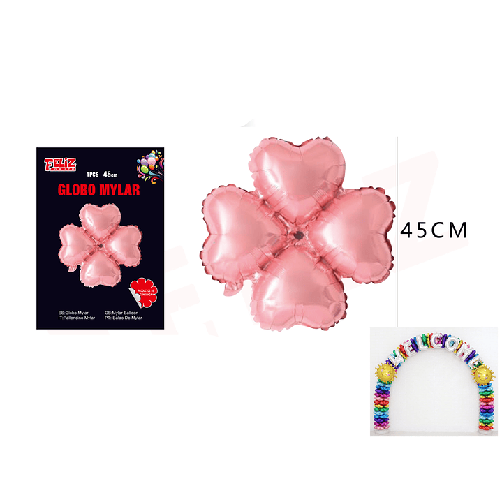 Globos Trébol Rosado 1