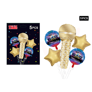 Set de Globo Feliz Cumpleaños con Microfono