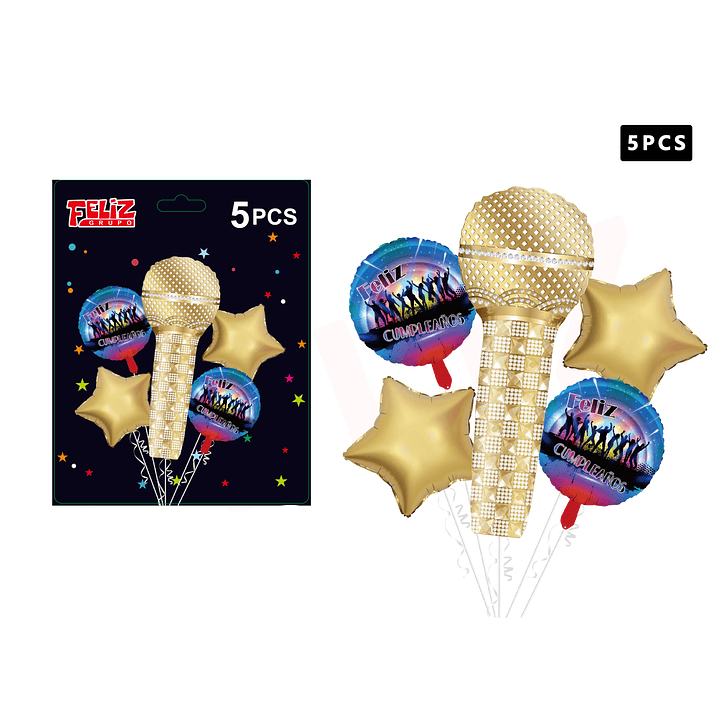 Set de Globo Feliz Cumpleaños con Microfono 1