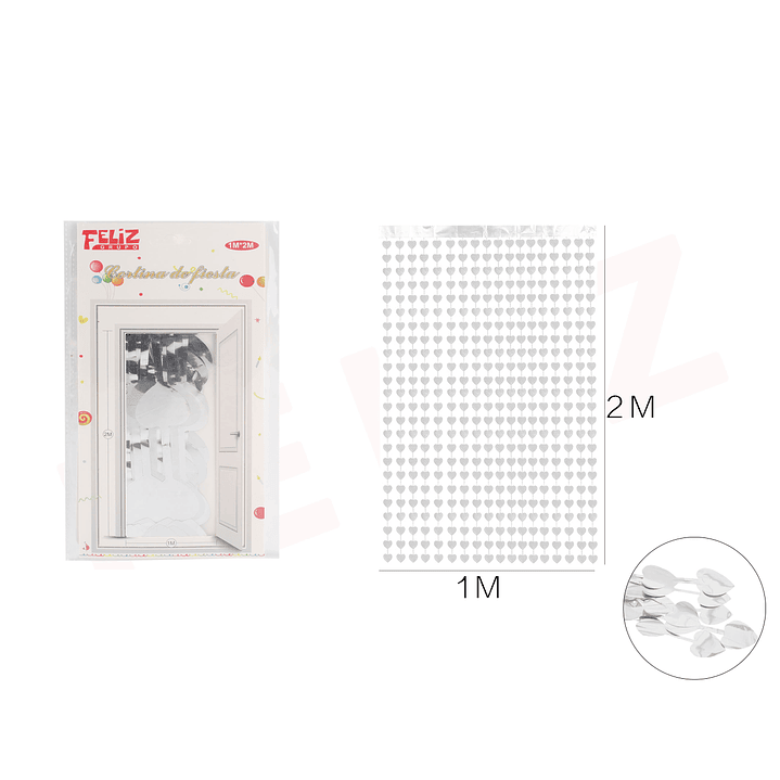 Cortina Metalica Corazon Plateado 1