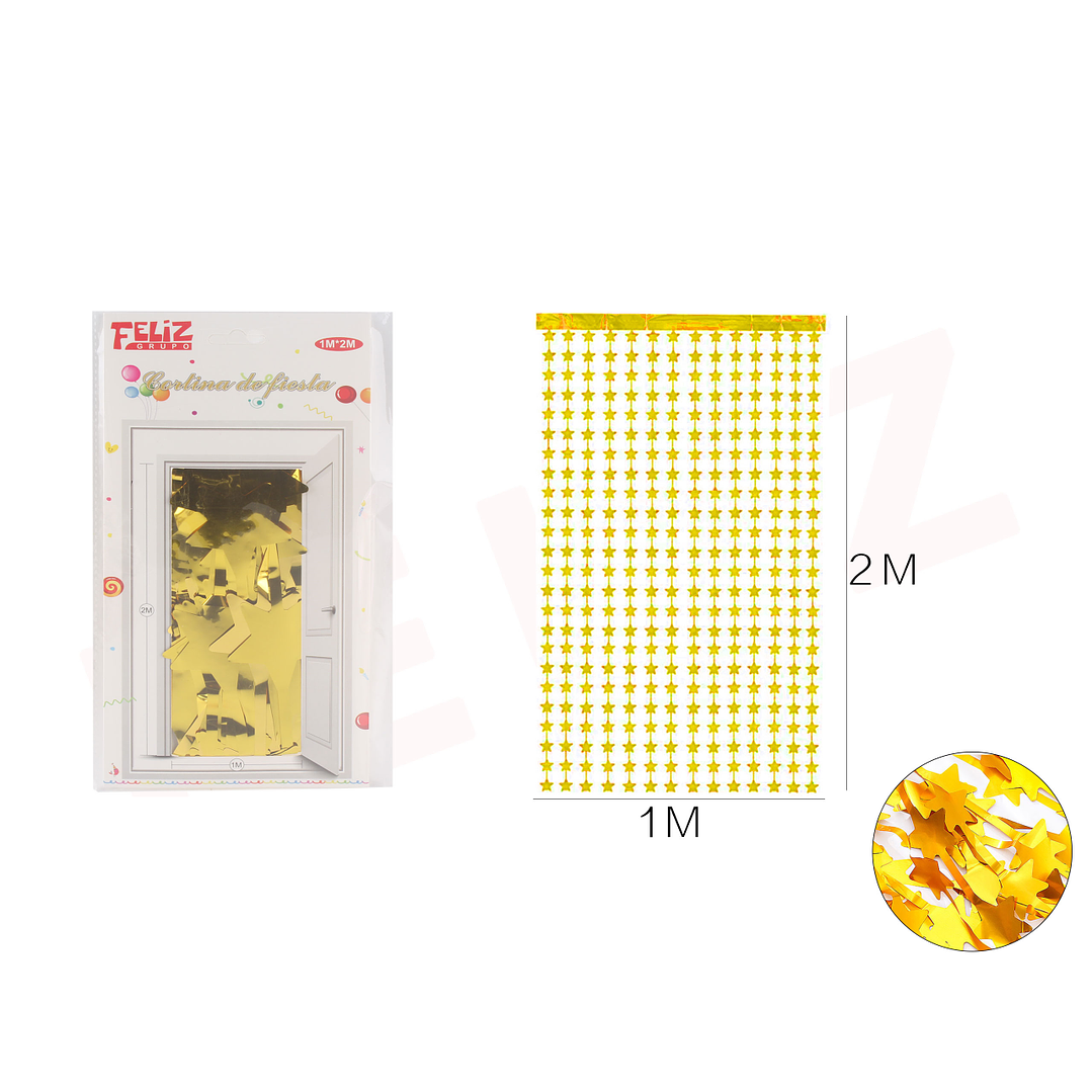 Cortina Metalica Estrella Dorado 1